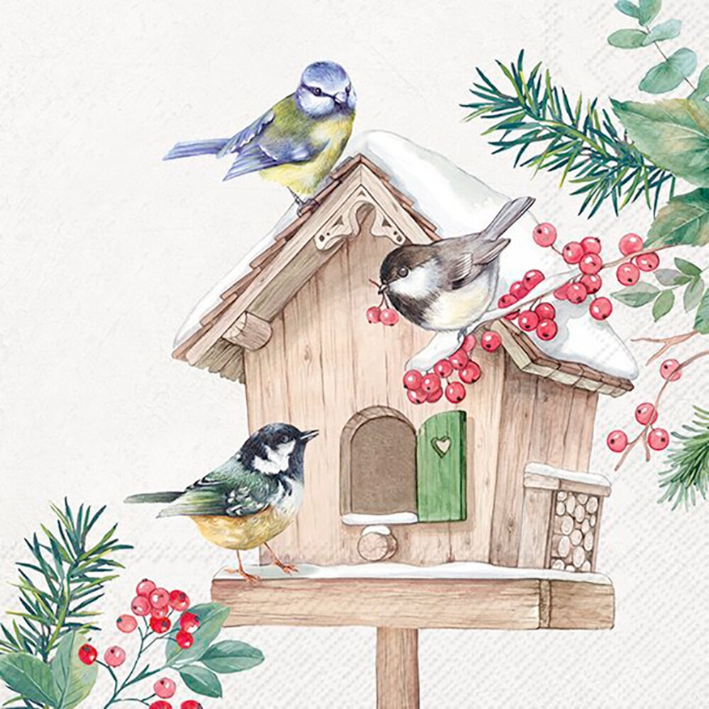 Servietten "Birds Meeting Point Cream"