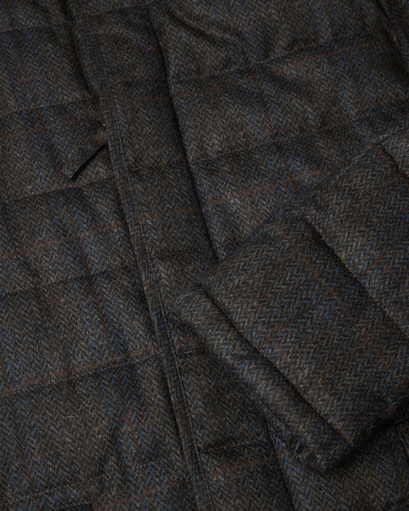 Steppjacke mit Tweed-Print, Steinbock