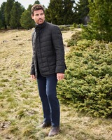 Steppjacke mit Tweed-Print, Steinbock