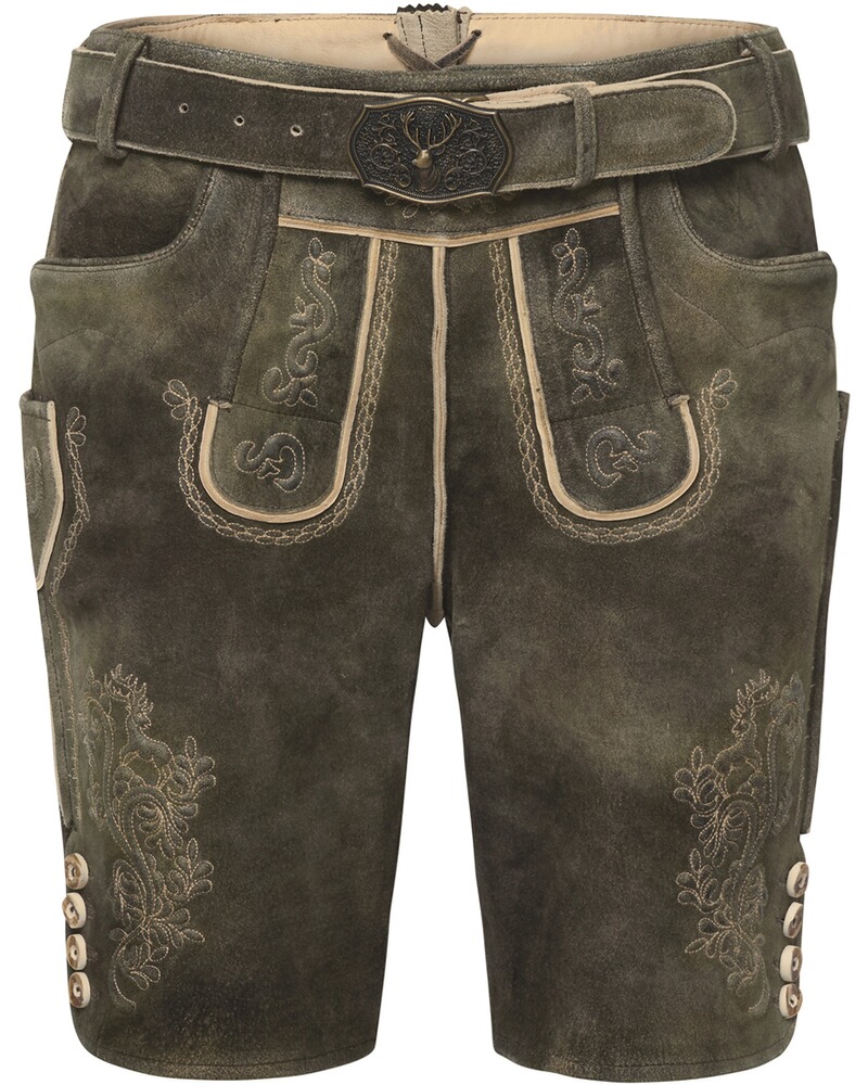 Kurze Lederhose mit Gürtel