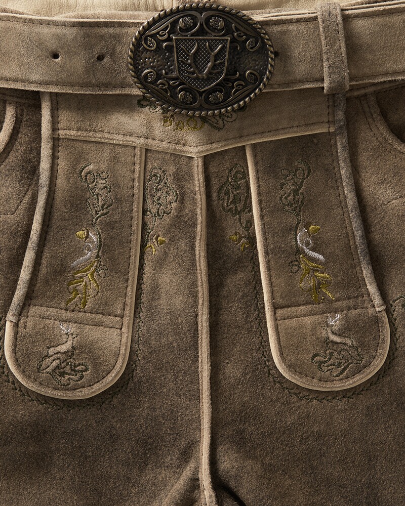 Kurze Lederhose mit Gürtel, Krüger Buam