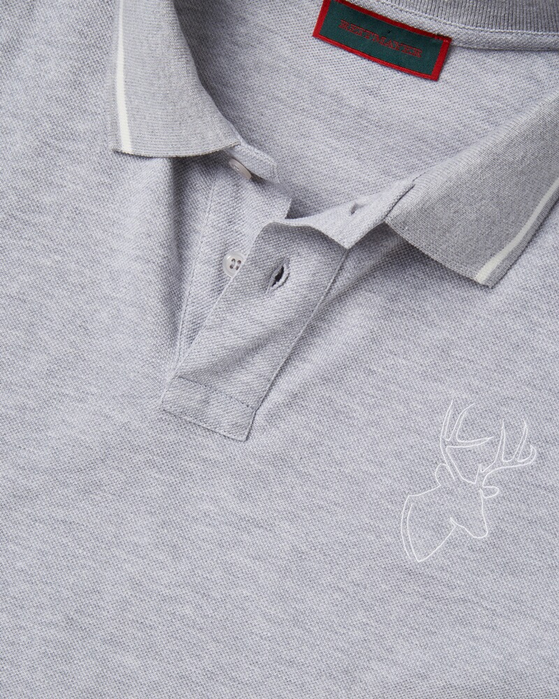 Piqué-Poloshirt mit Hirsch, REITMAYER