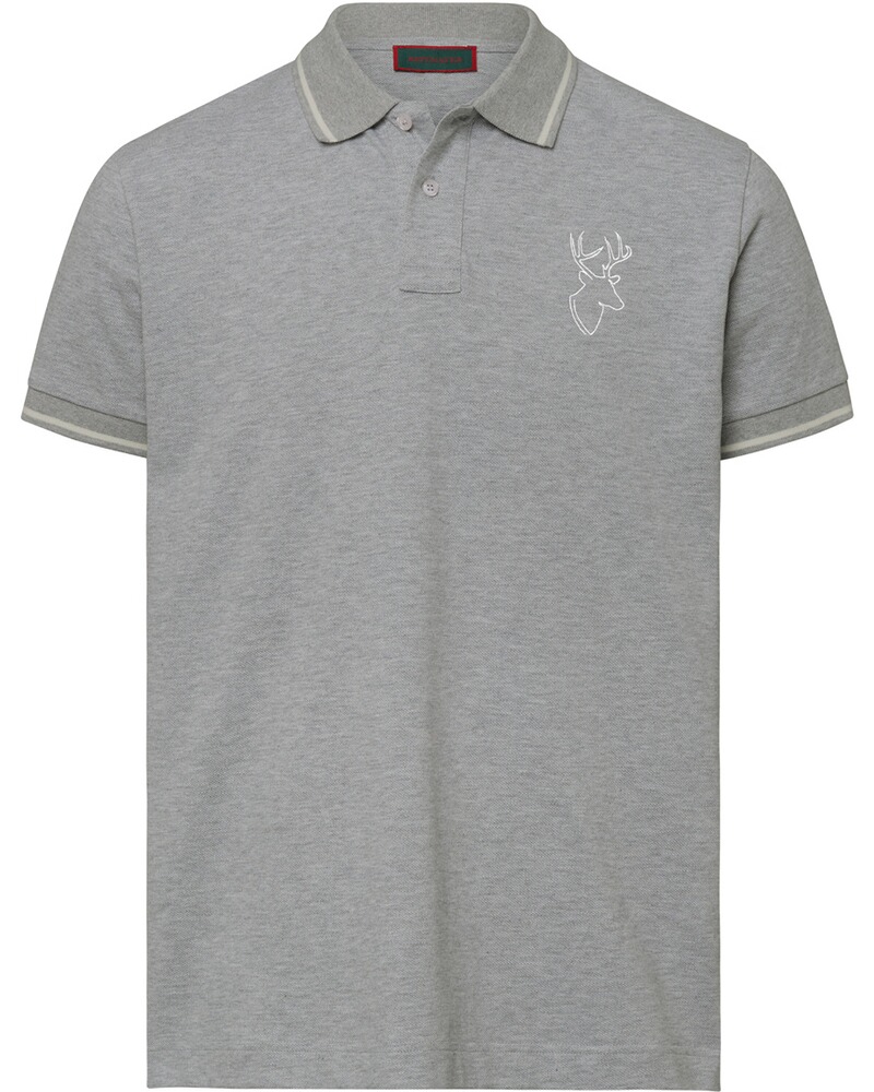 Piqué-Poloshirt mit Hirsch