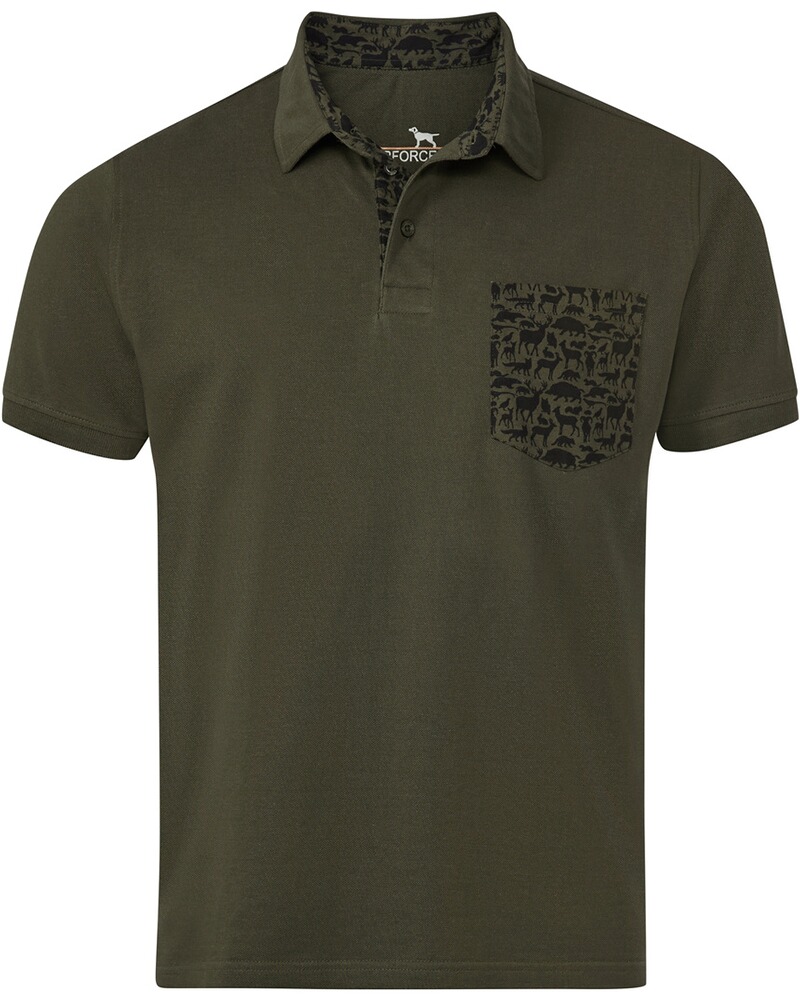 Poloshirt Brusttasche Waldtiere