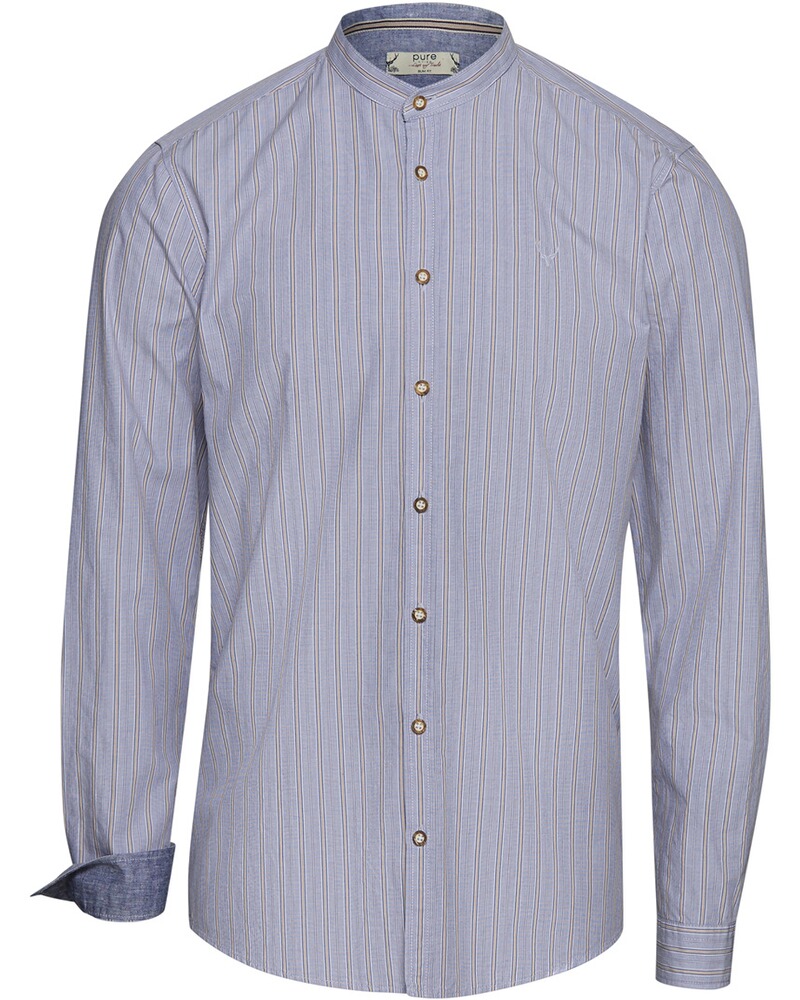 Stehkragenhemd Slim Fit