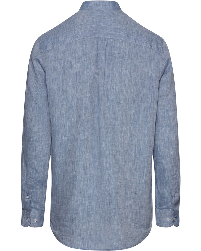 Chemise en lin RM col montant bleu, Reitmayer