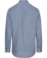 Chemise en lin RM col montant bleu, Reitmayer