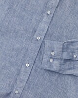 Chemise en lin RM col montant bleu, Reitmayer