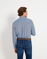 Chemise en lin RM col montant bleu, Reitmayer