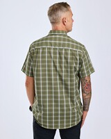 Short-sleeved shirt Summer olive check, Pinewood