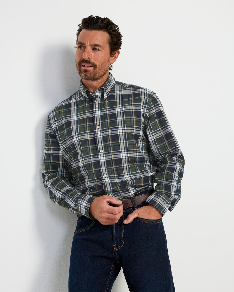 Chemise HM à carreaux noirs et verts, Highmoor