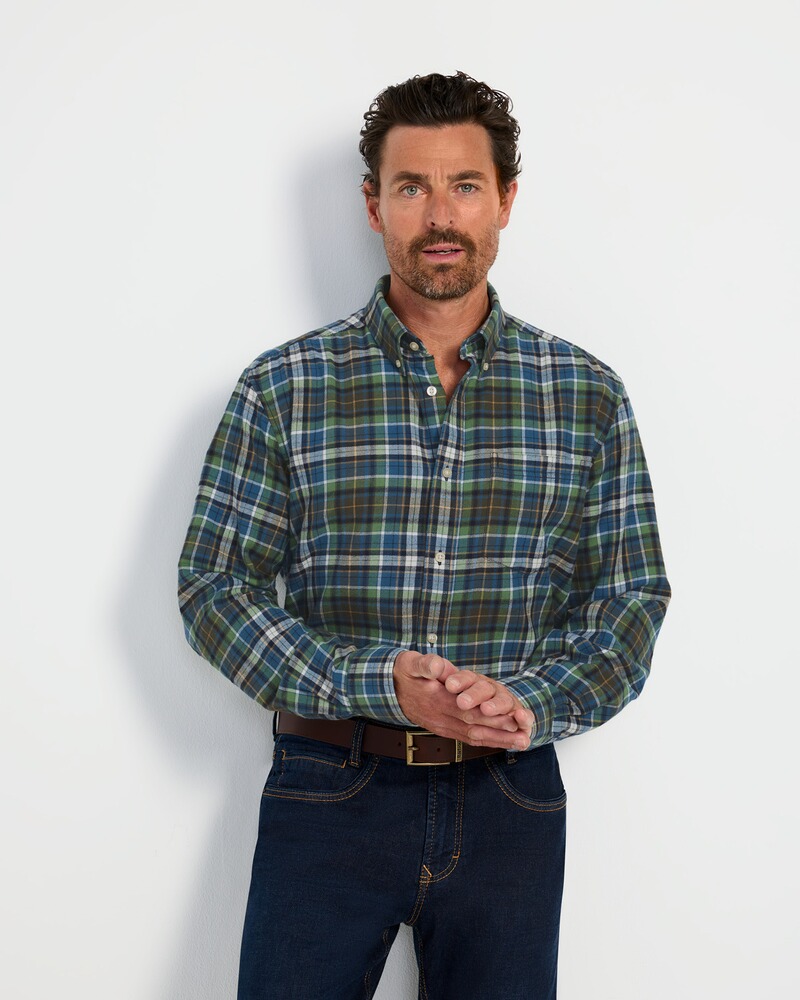 HM flannel shirt, checked, blue, Highmoor