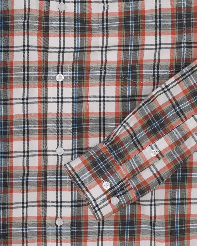 HM shirt, checkered white-blue-orange, Highmoor