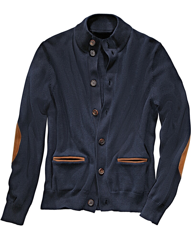 Cardigan with leather details, Highmoor