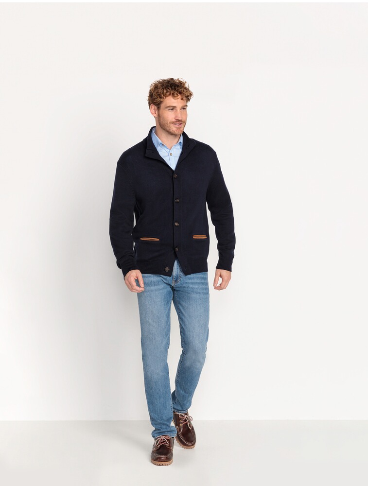 Cardigan with leather details, Highmoor