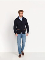 Cardigan with leather details, Highmoor