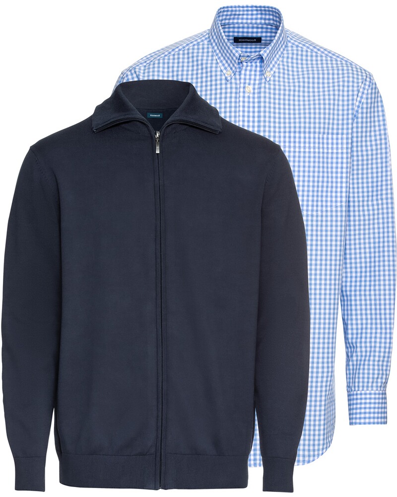Set: Zipperjacke + Hemd in Vichykaro