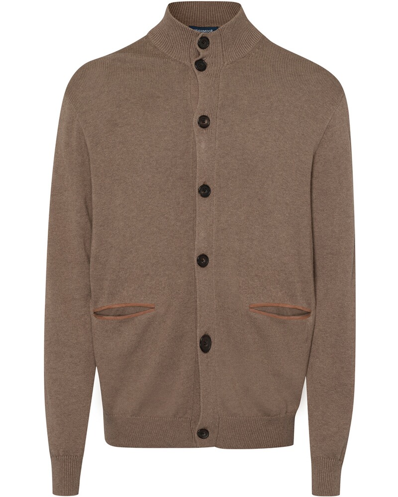 Cardigan mit Lederdetails