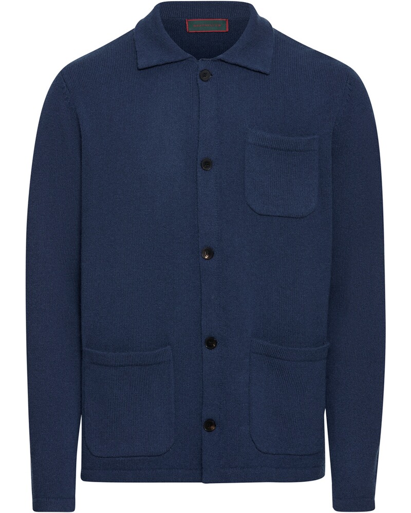 Strickjacke mit Hemdkragen