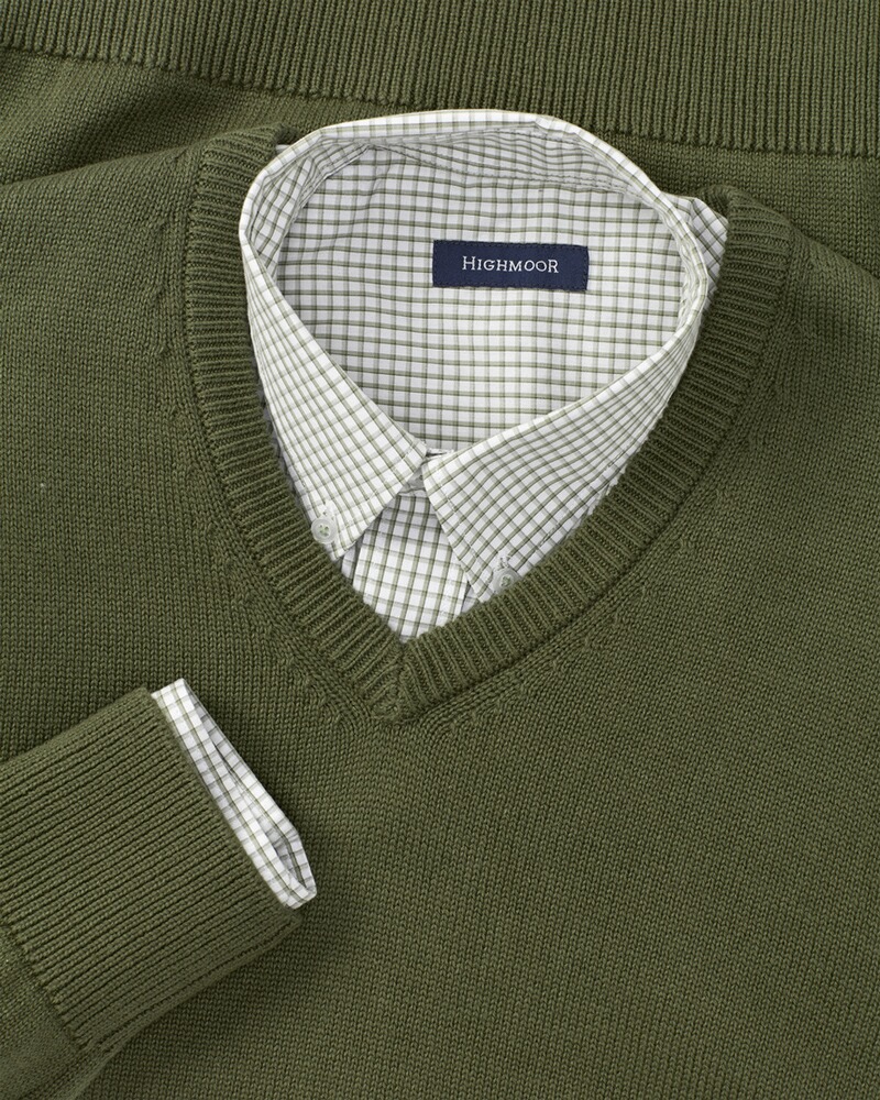 Set: V-Pullover & Karohemd, HIGHMOOR