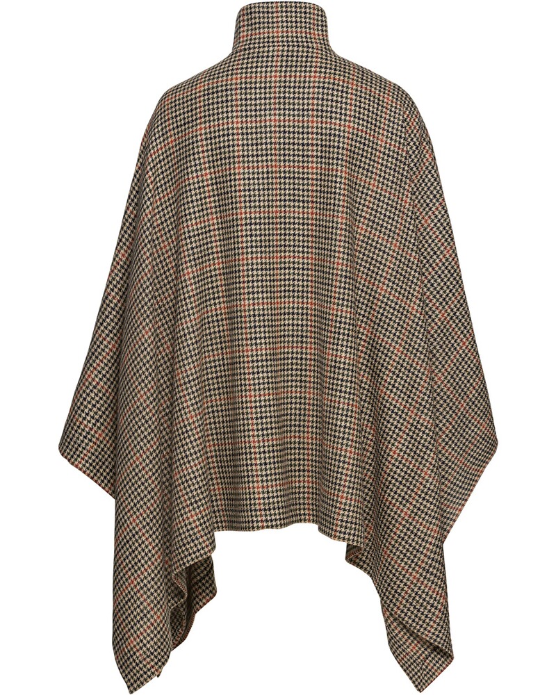 Karo-Poncho mit Hahnentritt-Muster, Brigitte von Schönfels