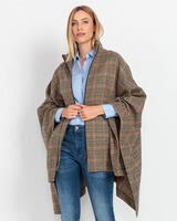 Karo-Poncho mit Hahnentritt-Muster, Brigitte von Schönfels
