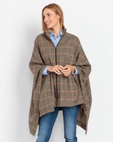 Karo-Poncho mit Hahnentritt-Muster, Brigitte von Schönfels