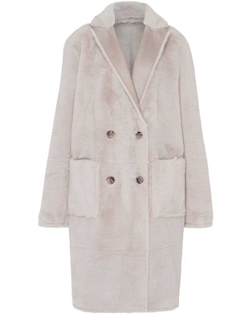 Fake Fur Wendemantel, White Label