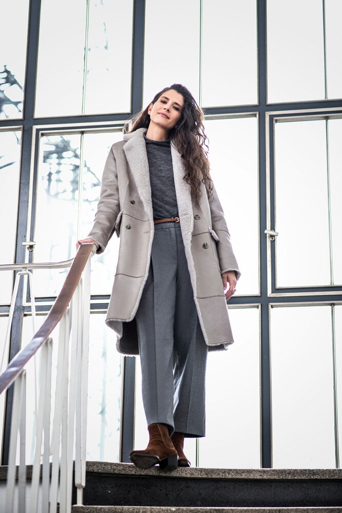 Fake Fur Wendemantel, White Label