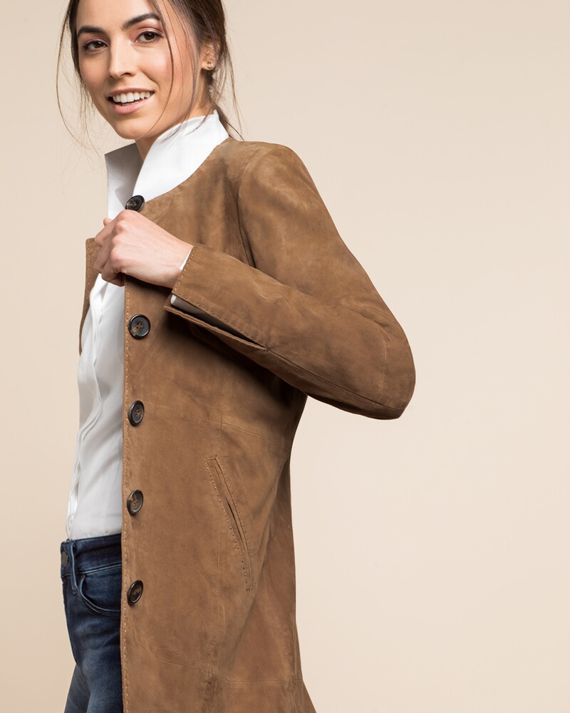 Leather coat made of goat suede, Brigitte von Schönfels