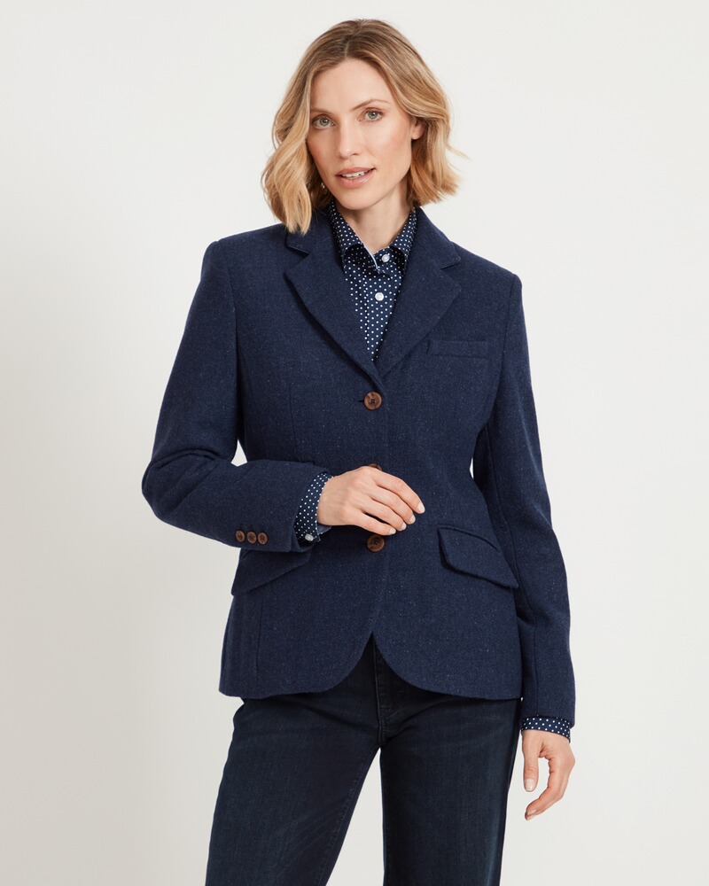 Blazer en tweed avec contraste en loden, Highmoor