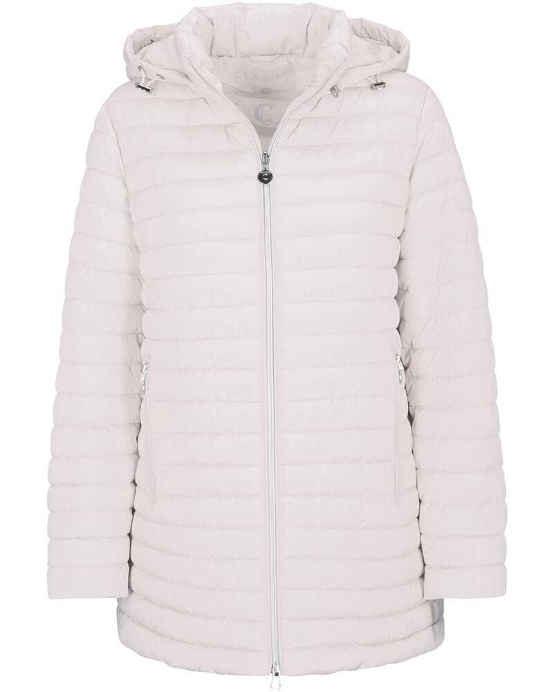 Lange Steppjacke mit Kapuze