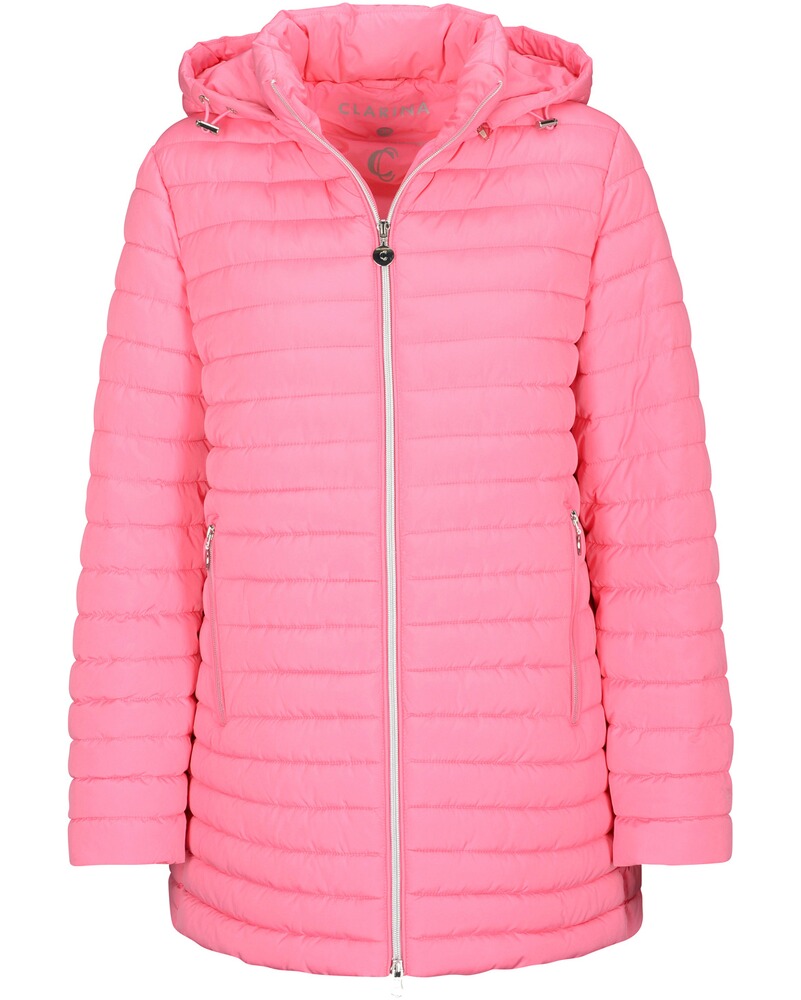 Lange Steppjacke mit Kapuze
