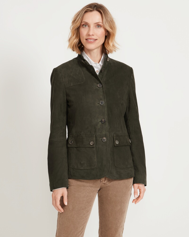 Lederjacke mit Schulterpatch, Brigitte von Schönfels