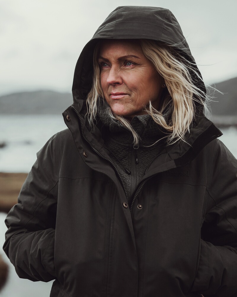 Damen Parka Padded Winter, Pinewood