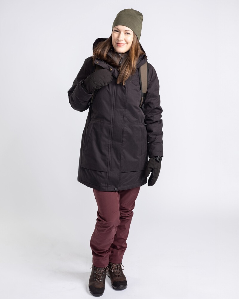 Damen Parka Padded Winter, Pinewood