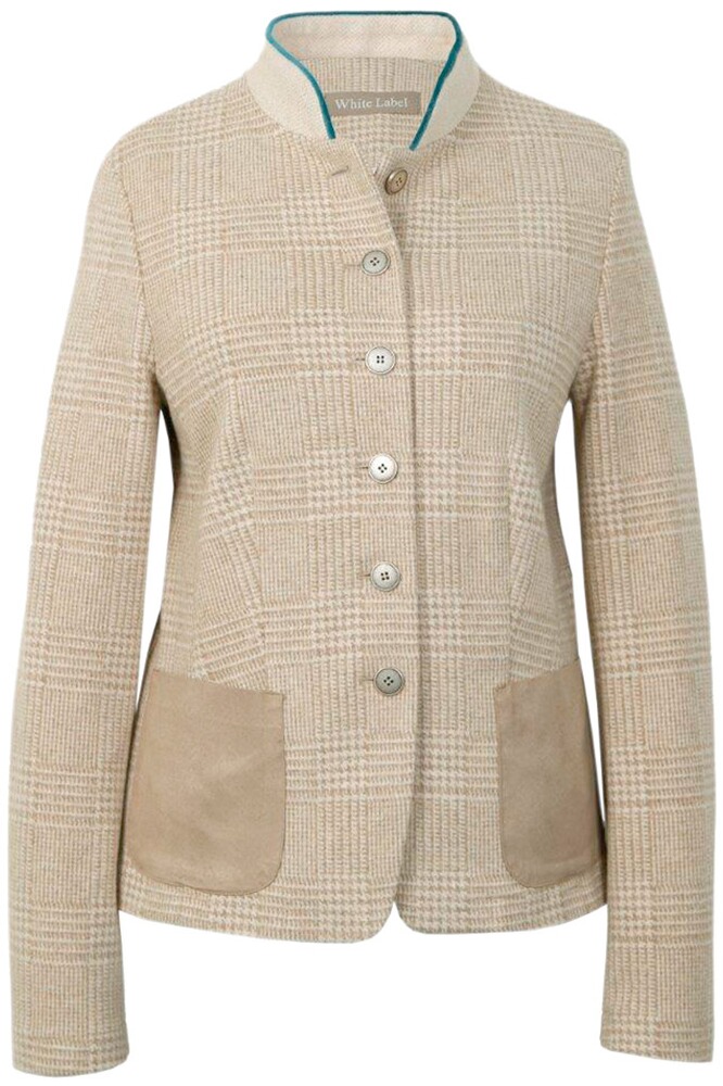 Stehkragen-Karoblazer