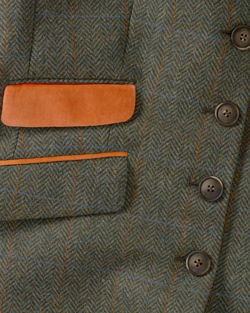 Tweed-Gehrock mit Samtdetails, REITMAYER