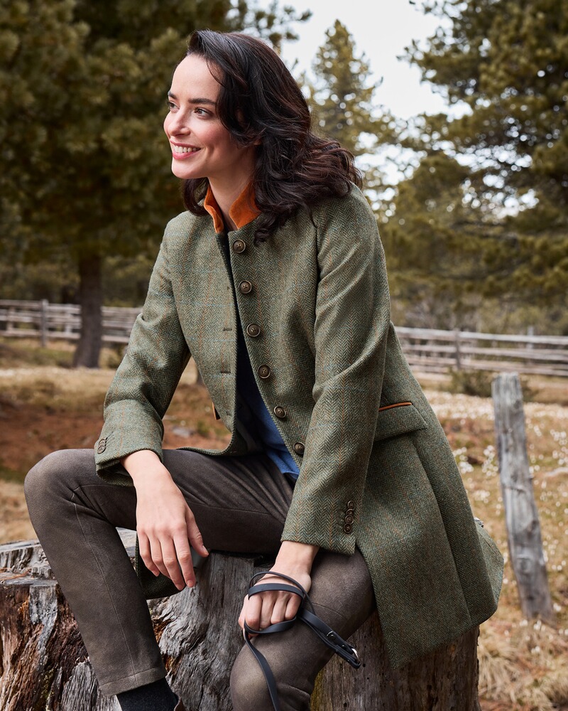 Tweed-Gehrock mit Samtdetails, REITMAYER