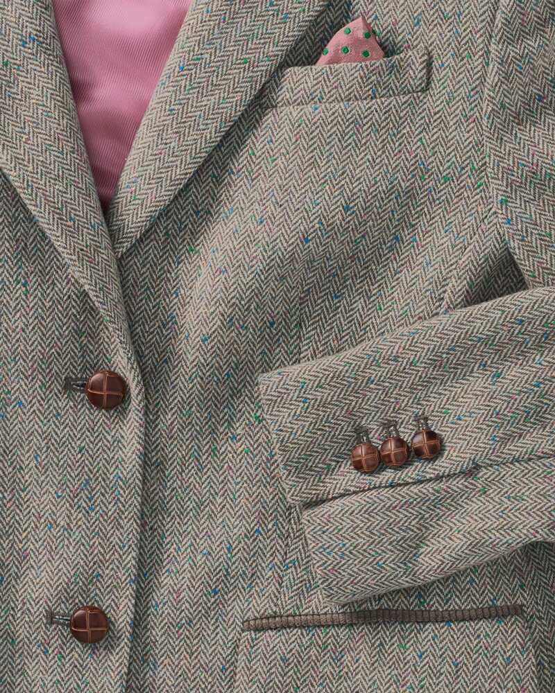 Fischgrat-Blazer mit Cordkragen, Reitmayer