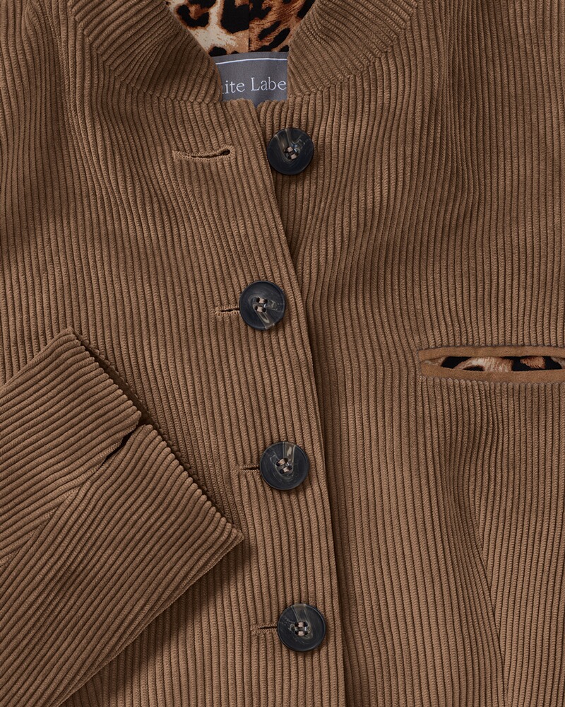 Cord-Stehkragenjacke, White Label
