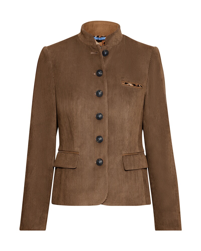 Cord-Stehkragenjacke