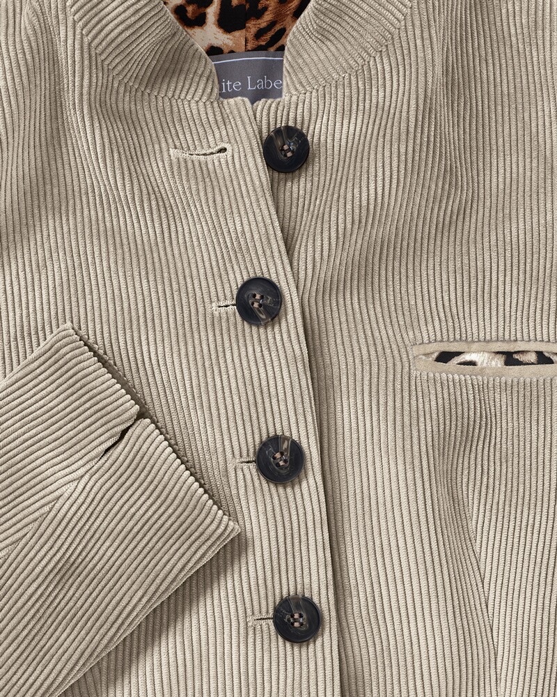 Cord-Stehkragenjacke, White Label