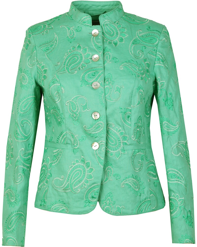 Bestickte Stehkragenjacke