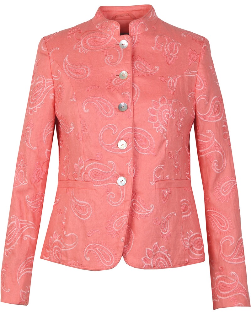 Bestickte Stehkragenjacke
