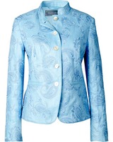 Bestickte Stehkragenjacke, White Label