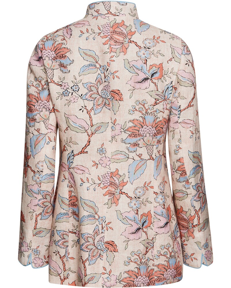 Leinenjacke mit Blumendruck, HIGHMOOR