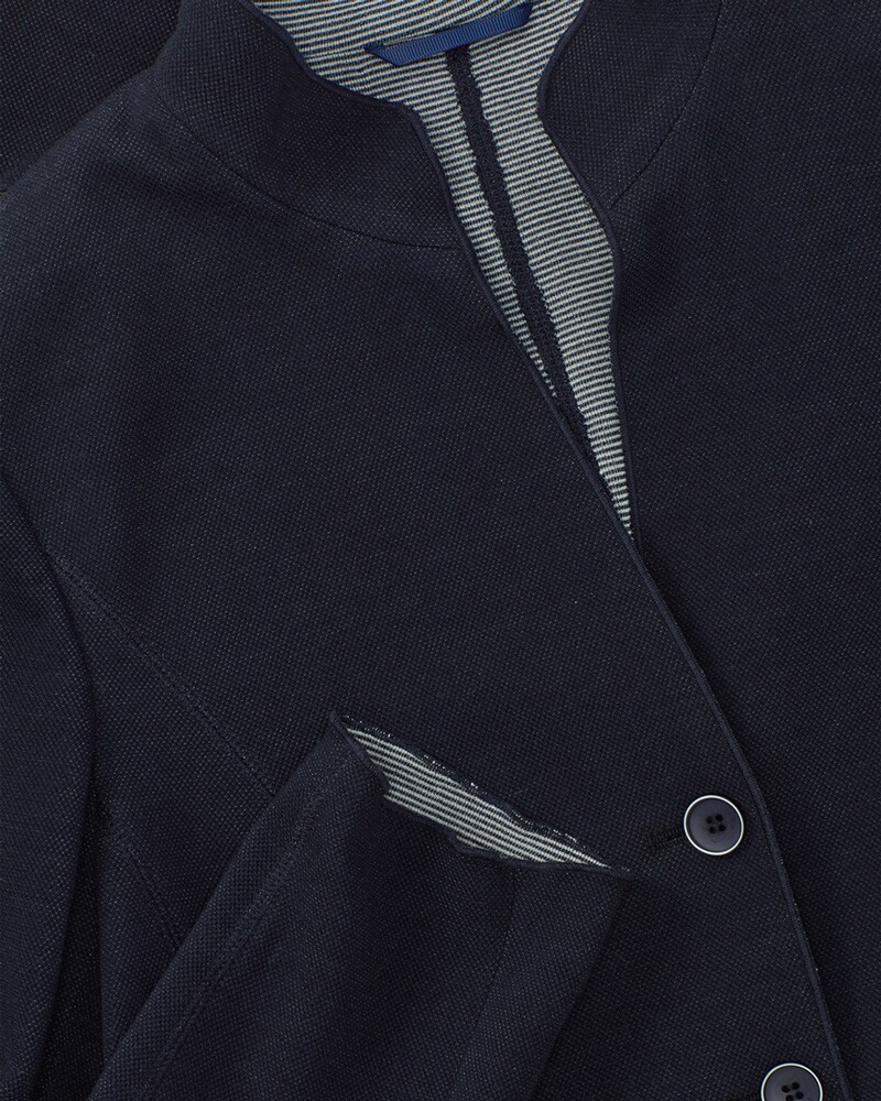 Piqué-Stehkragenjacke, HIGHMOOR