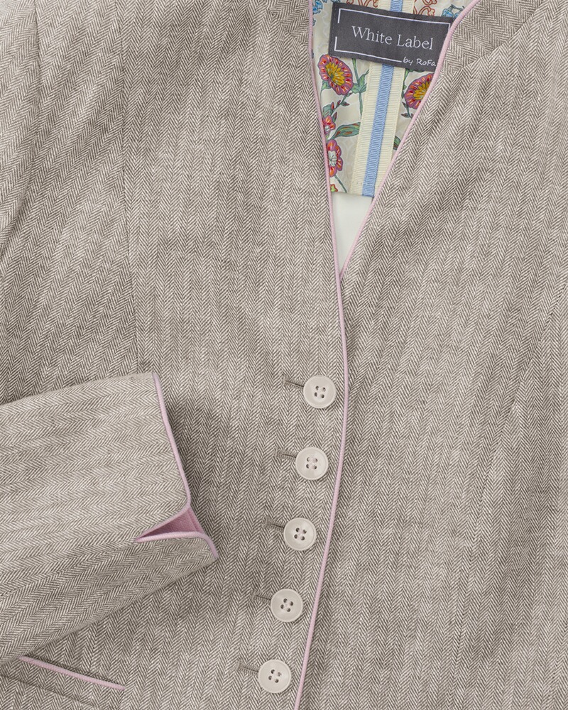 Kurze Fischgrat-Jacke, White Label