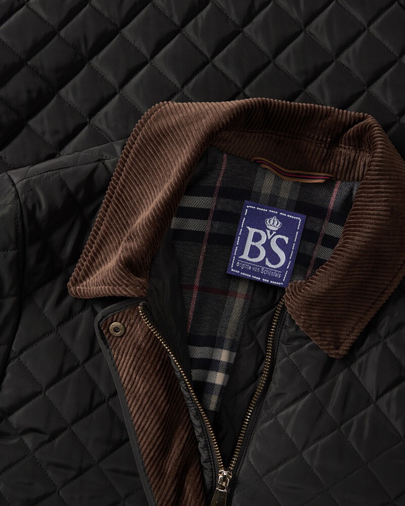 Veste matelassée BvS à col en velours côtelé, Brigitte von Schönfels